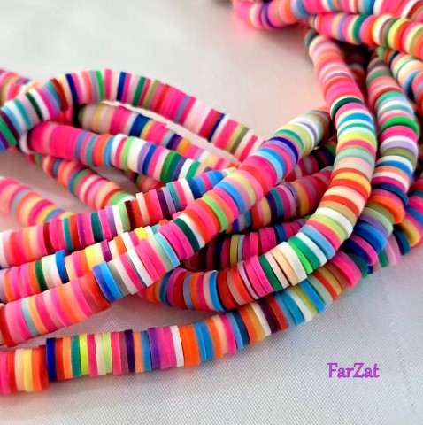 Margele Heishi lut polimeric - Multicolor - imagine 4