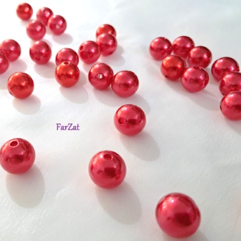 Margele plastic rosii 14 mm - 250 gr - imagine 2