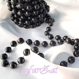 Sirag margele plastic 14 mm - Negru